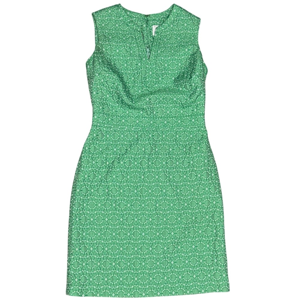 Antoni & Alison Dress‎ Womens S Green Excellent Floral Jacquard Shift Sleeveless